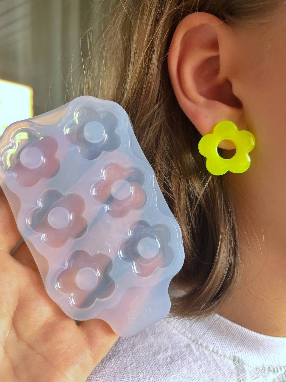 Molde de silicona para pendientes con forma de flor – 20 mm